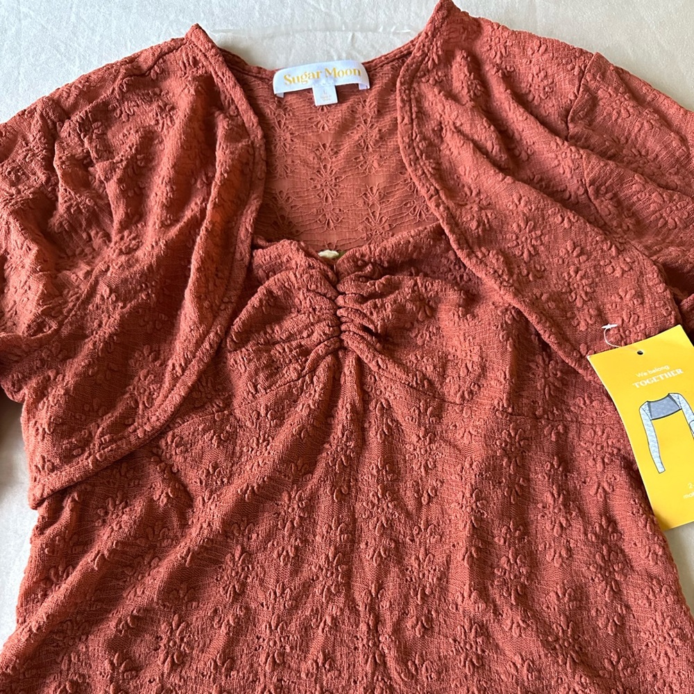 Sugar Moon Rust 2 Piece Top Set, Size L —NWT - Picture 5 of 12
